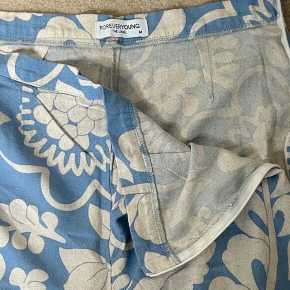 Foreveryoung The Label‎ Wide Leg Linen Blend Flower Prints Pant - Picture 8 of 12